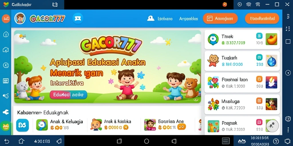 Tampilan antarmuka GACOR777 yang ramah anak dan mudah digunakan.