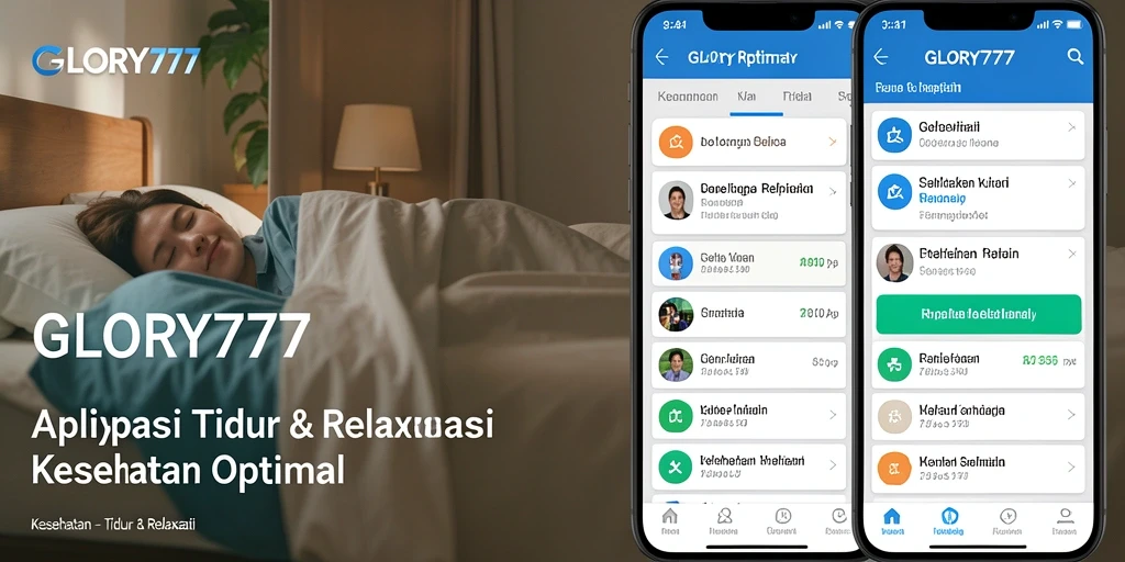 Tampilan antarmuka GLORY777 dengan fitur Tidur & Relaksasi yang menarik.