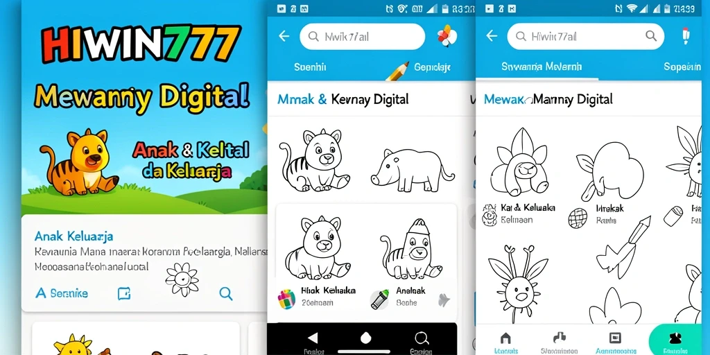 Tampilan antarmuka HIWIN777 yang ramah anak dan menarik.