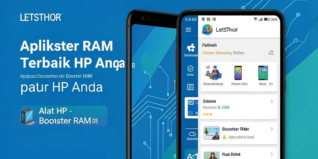 Antarmuka aplikasi LETSTHOR yang sederhana dengan fitur Booster RAM
