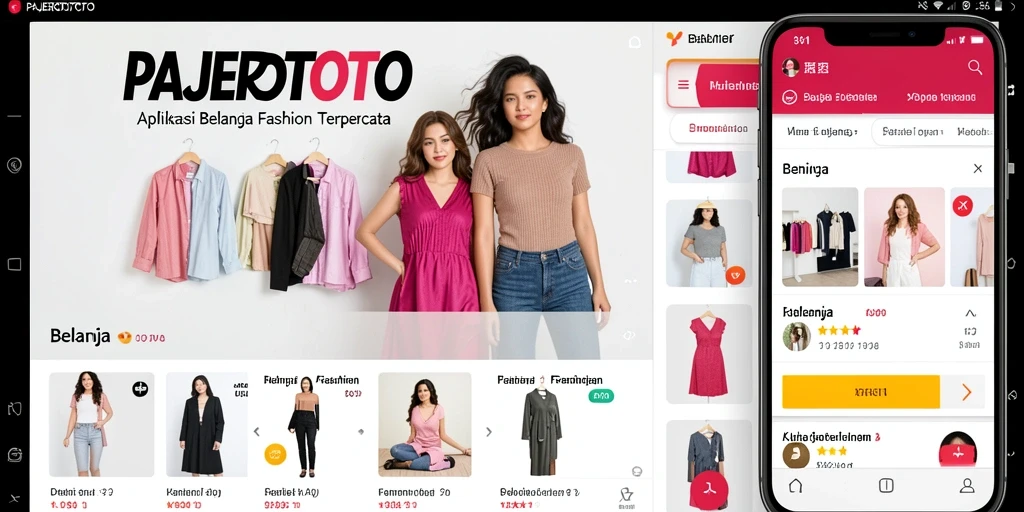 Tampilan antarmuka aplikasi PAJEROTOTO untuk belanja fashion.