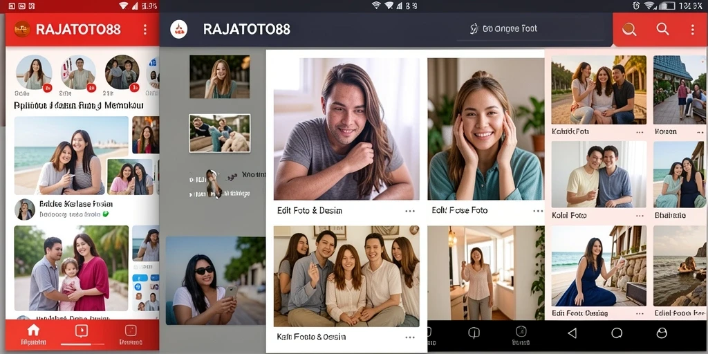 Tampilan antarmuka RAJATOTO88 untuk membuat kolase foto yang cantik.