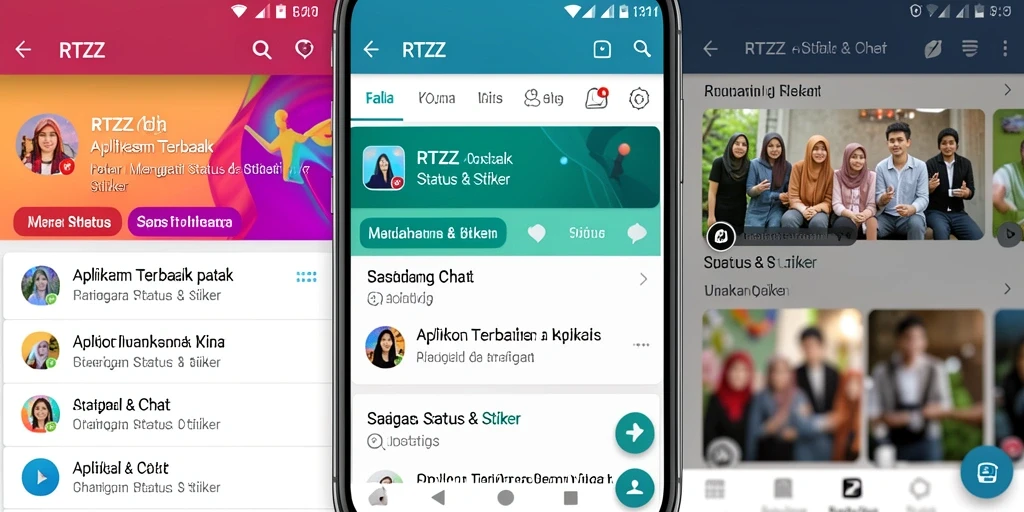 Antarmuka RTZZ yang menarik dengan berbagai pilihan stiker.