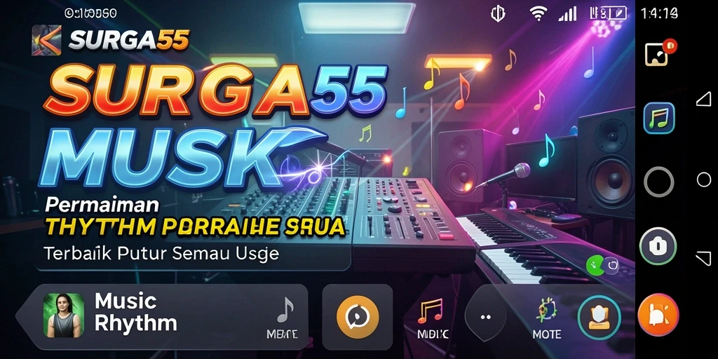 Antarmuka menarik dan interaktif saat bermain Musik Rhythm di SURGA55.