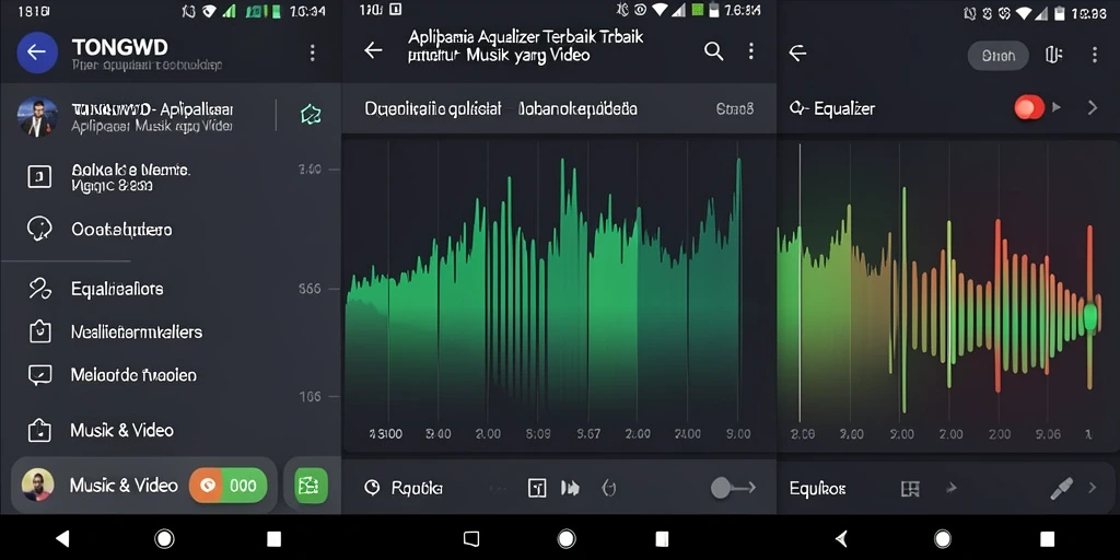 Antarmuka aplikasi TONGWD yang intuitif dan fitur Equalizer yang lengkap.